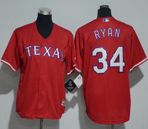 Rangers #34 Nolan Ryan Red Cool Base Stitched Youth MLB Jersey - Click Image to Close